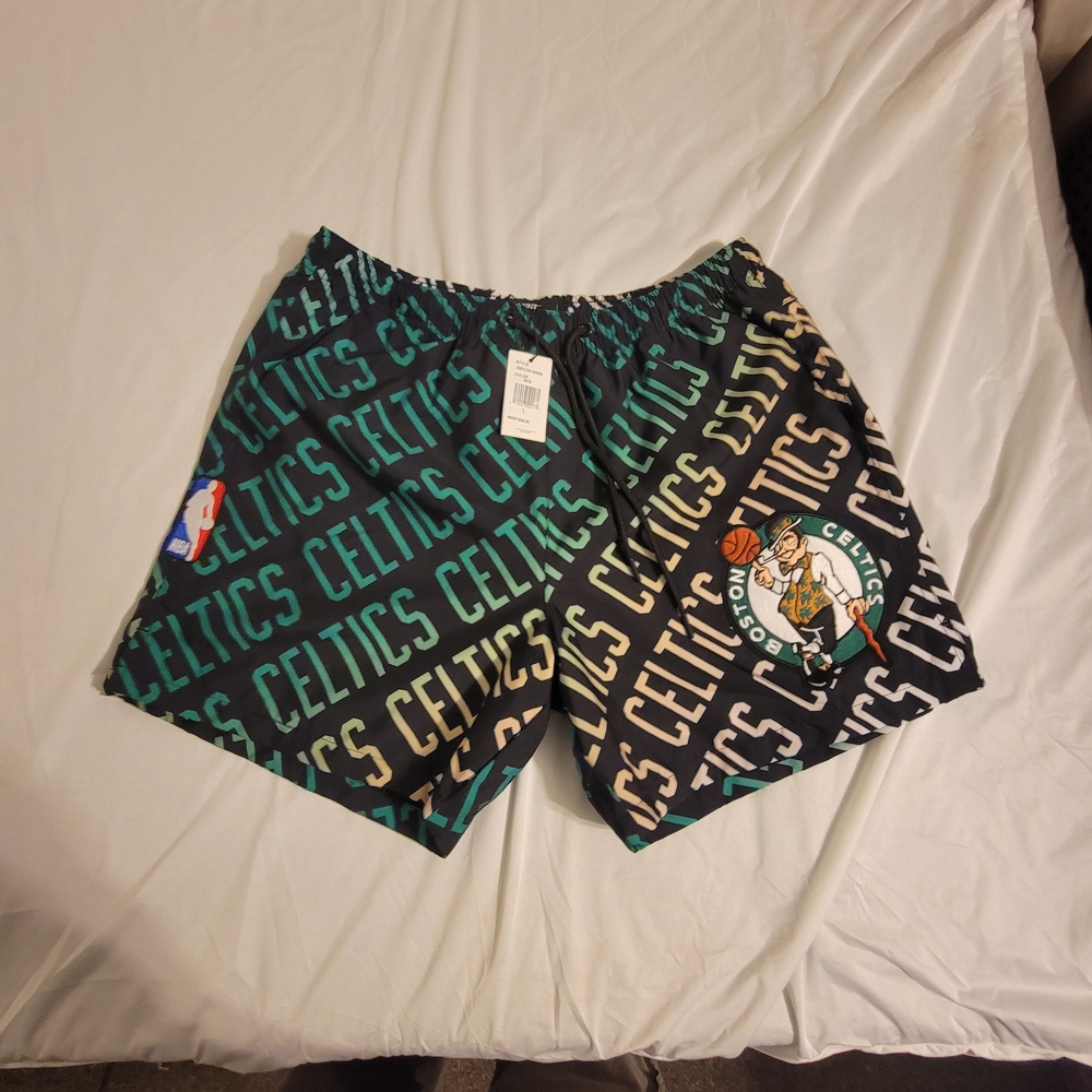 NBA Celtics Black and Green Athletic Shorts